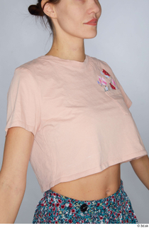 Cynthia casual dressed pink crop t shirt upper body 0008.jpg